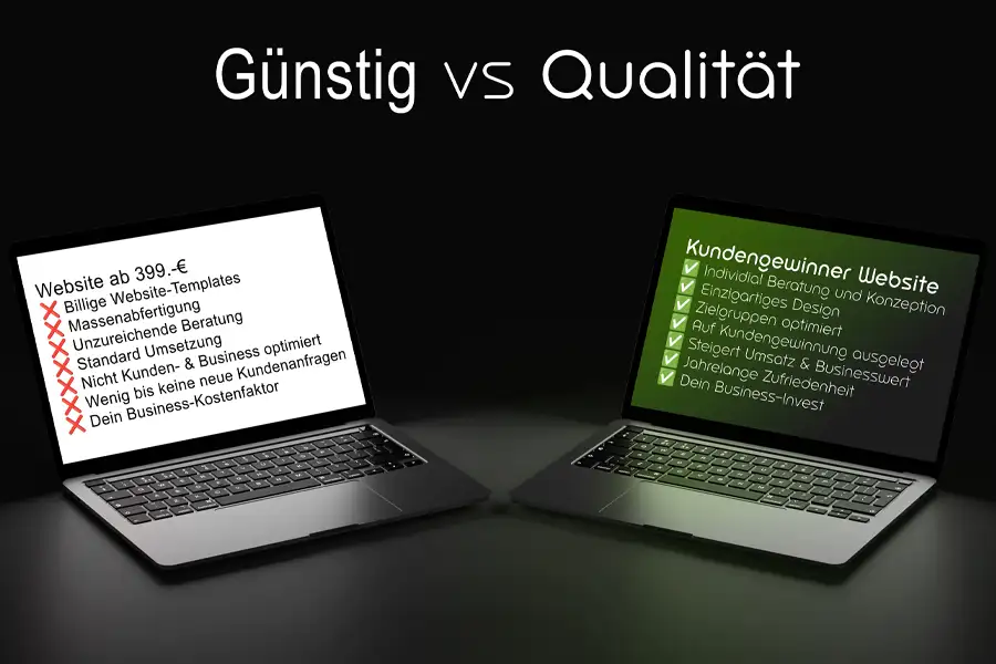 Billige Website vs massgeschneiderte Lösung